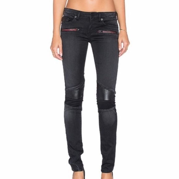 Etienne Marcel Denim - Etienne Marcel Moto Zip Vegan Leather Skinny Jeans